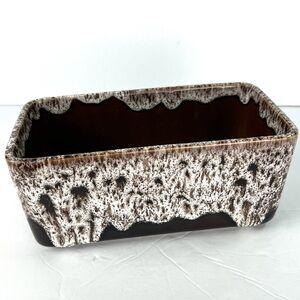 Rare Vintage Maytime Pottery Lava Drip Rectangular Planter Canadian Collectible